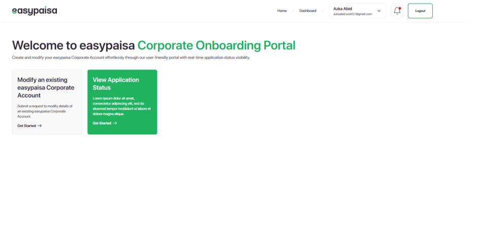 Easypaisa Corporate Onboarding System (Enabled Digital Bank Licensing) icon